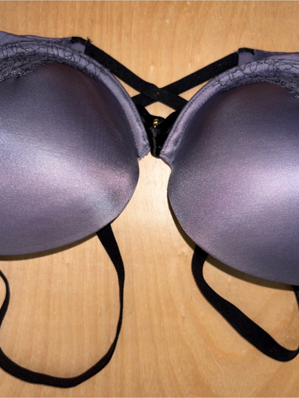 Victoria's Secret Shimmery Lavender Push-Up Bra with Strappy Front